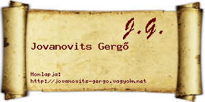 Jovanovits Gergő névjegykártya