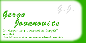gergo jovanovits business card